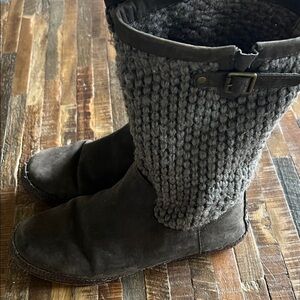 UGG Gray and Brown Moccasin Boots